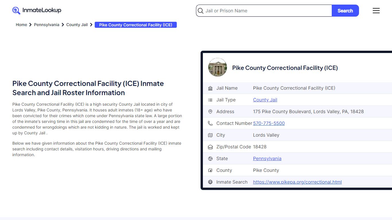 Pike County Correctional Facility (ICE) Inmate Search, Jail Roster ...